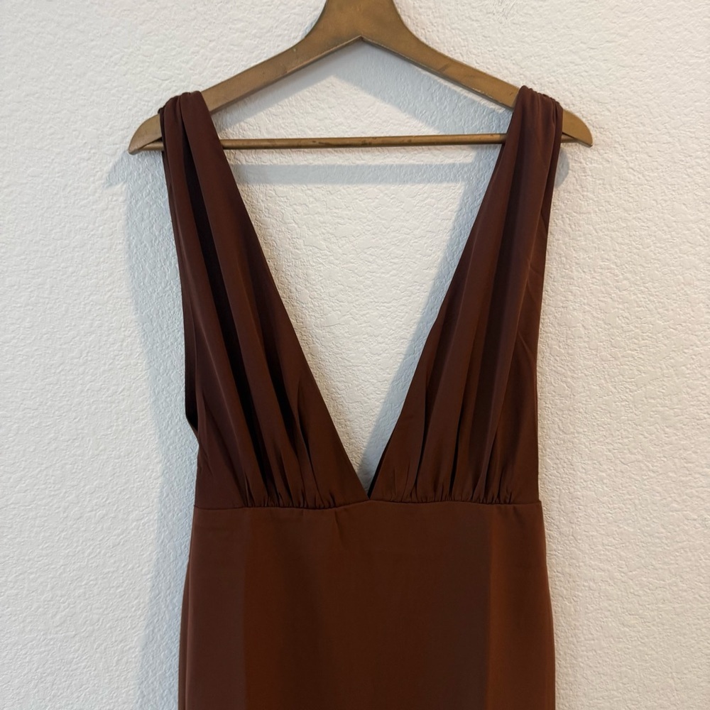 Reformation x Laura Harrier- NWOT Chocolate Brown Velda Dress- Size 6 - Picture 3 of 9